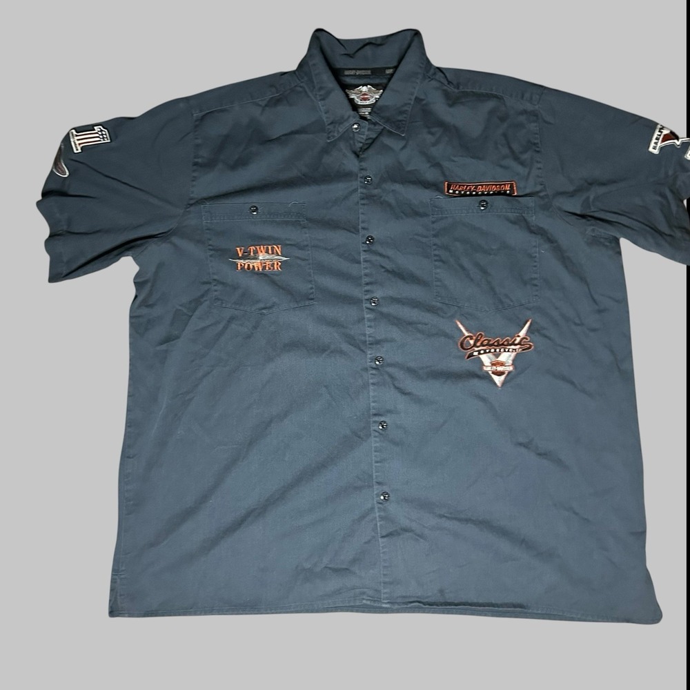 Harley Davidson Men's 3xl V-twin Power Short Sleeve Button Up